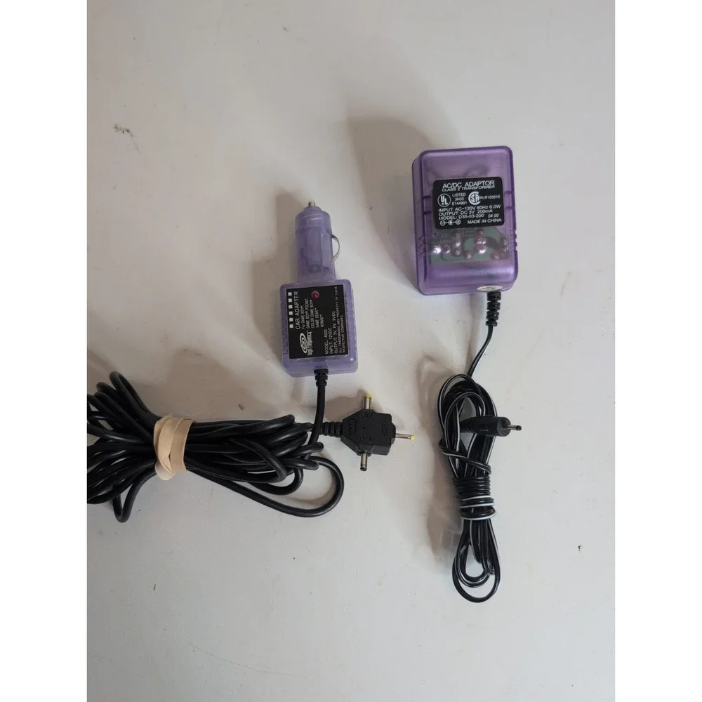 Game Boy Color Purple AC/DC adapter Charger D35-03-200 + Car Charger 4002